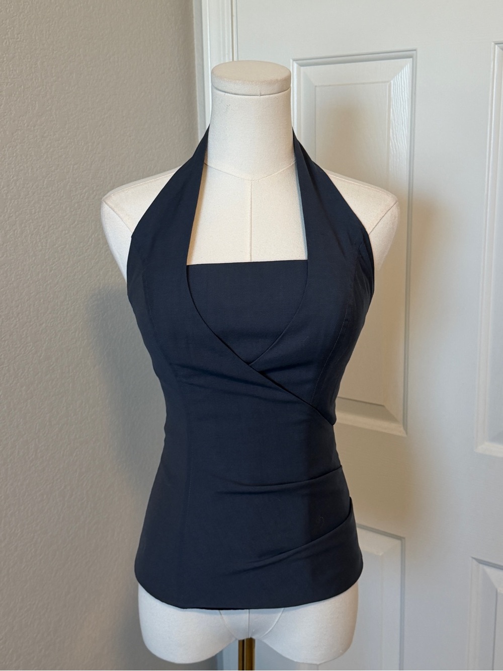 Women's Black Halter corset Wrap Top